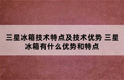 三星冰箱技术特点及技术优势 三星冰箱有什么优势和特点